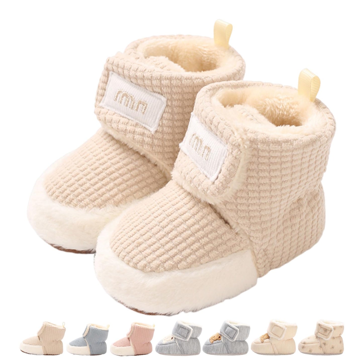 Baby Winter Shoes Warm Baby Shoes Winter Non-Slip Adjustable Newborn Snow Shoes First Walking Shoes Lined Thermal Fleece Crawling Shoes Slippers Winter Boots 0-18 Months