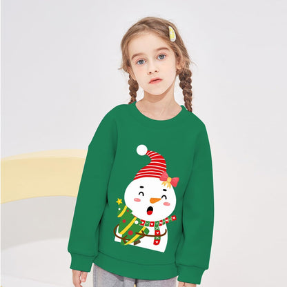 EULLA Kinder Mädchen Jungen Weihnacht Pullover Sweatshirt Weihnachtsoutfit Weihnachtspuli Christmas Xmas Rentier Weihnachtsmann Weihnachtskleidung 92 98 104 110 116 122