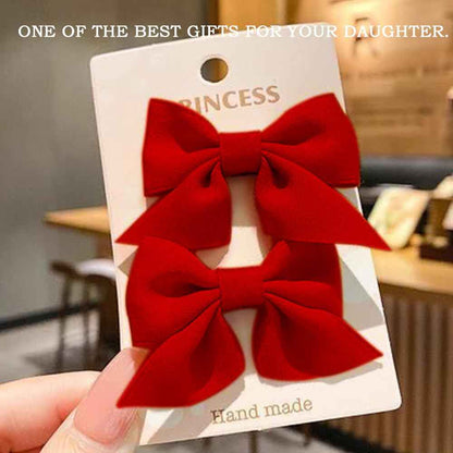 Hair Clips 2 Pieces Bow Hair Clips Hair Clips Hair Bows Girls Ponytail Holder Metal Clips Hair Bow for Women Girls Toddlers Kids