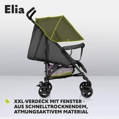 LIONELO Elia Buggy Small Foldable Pushchair up to 15 kg, Back and Footrest Adjustment, Rear Wheel Brake, Mosquito Net, Shopping Basket - Meloni2