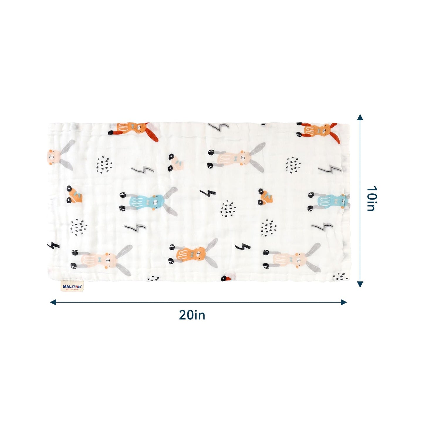 Maliton 6 Stück Baby Spucktücher für Jungen/Mädchen,aus 100% Baumwollem,weich, langlebig, luftdurchlässig und extrem saugstark (Zoo-Muster),50x25cm