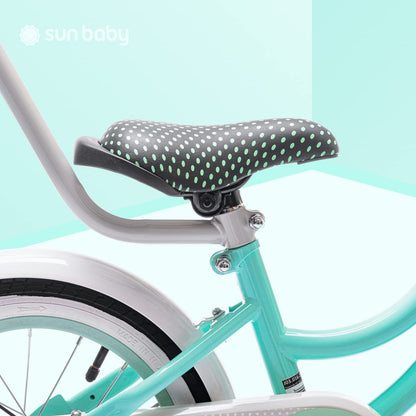 sun baby Mädchenfahrrad 12, 14 und 16 Zoll Radgröße Heart Bike zur Auswahl, mit Abnehmbarer Schubstange, Kinderfahrrad für Mädchen von 2 bis 6 Jahre