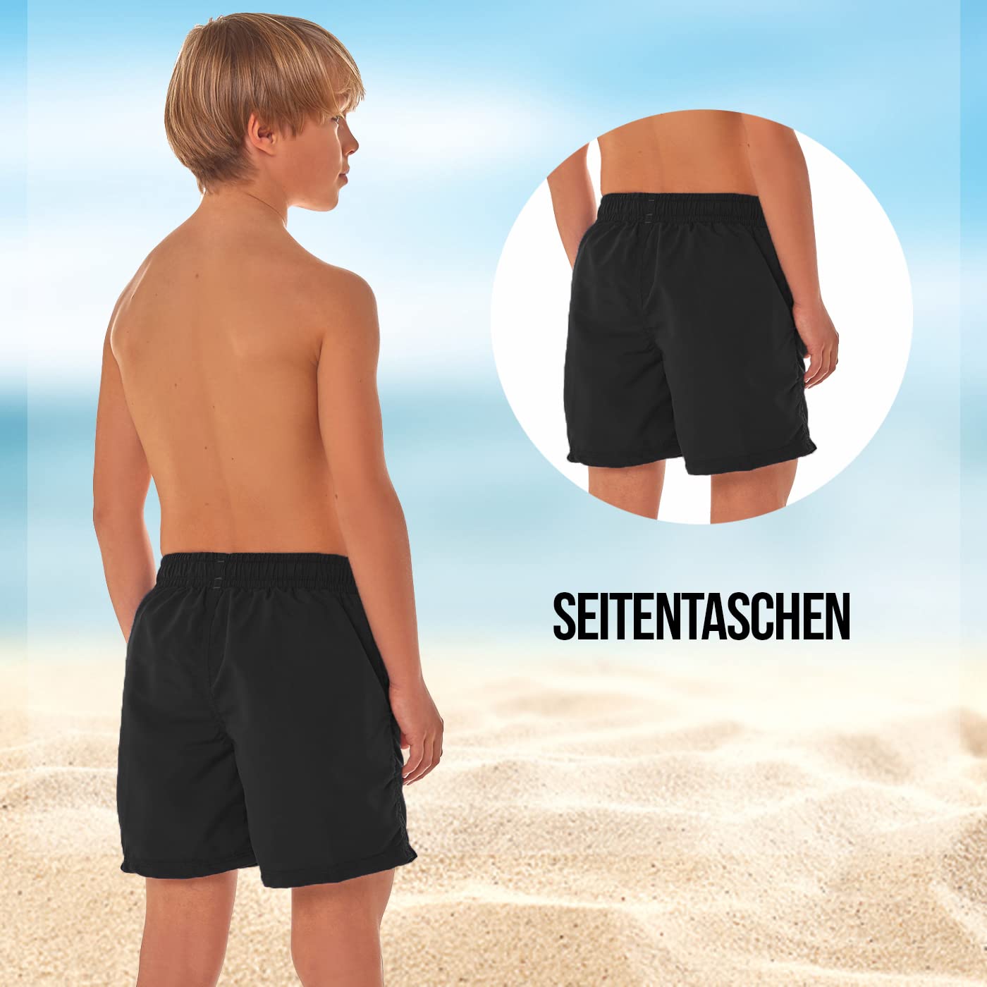 Zagano Boys' Quick-Drying Swimming Trunks Sports Trousers Boys Kids Swimwear Size 128-164
