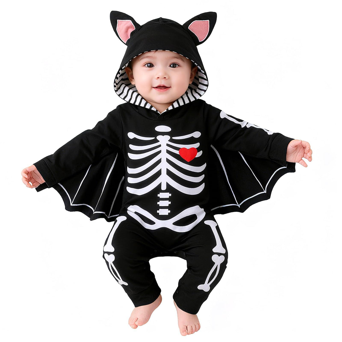 Halloween Kostüm Baby Fledermaus Skelett Strampler