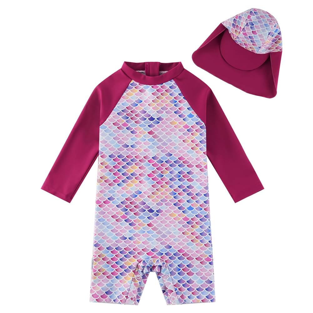 upandfast Baby Swimsuit with Buttons UV Protection Swimwear for Baby Girls 