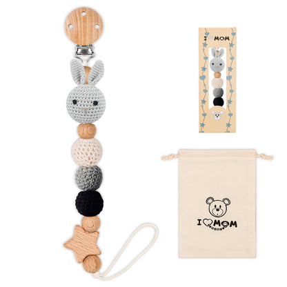 Handgemachte Kaninchen Design Schnullerkette - Geschenk für Babyparty, Geburtstag Weihnachten
