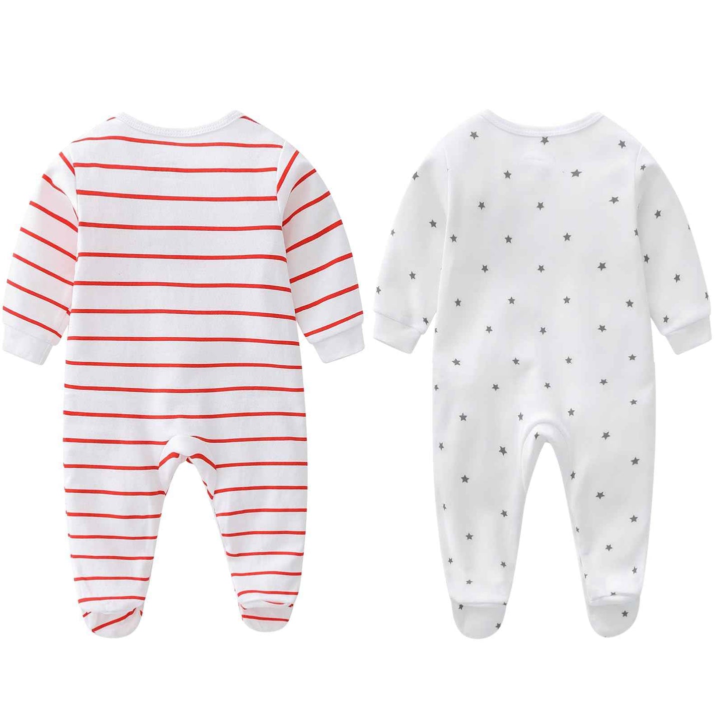 aomomo Baby Strampler Set 2-teilig „I Love Mummy & Daddy“ – Langarm Baby Schlafanzug aus Baumwolle, Unisex Neugeborenen Overall für Jungen & Mädchen