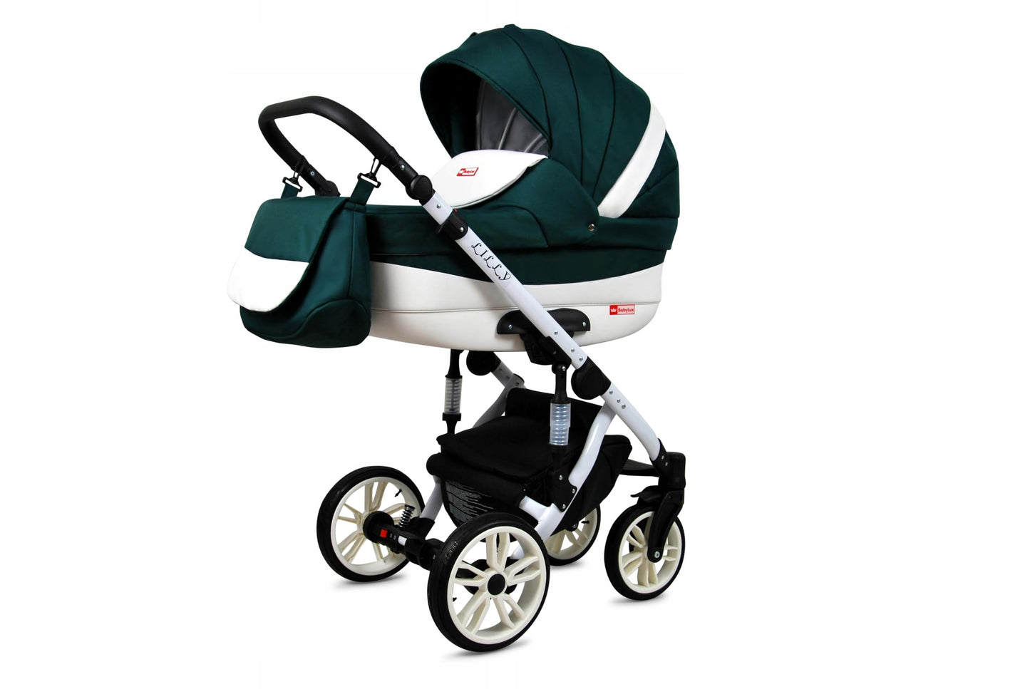 BabyLux® Bambimo Kinderwagen Set 3 in 1 - Lilly - incl. Babywanne, Buggy Sportsitz, Auto-Babyschale - Autositz - Kinderwagenset - Kombikinderwagen mit Wickeltasche, Regenschutz usw.
