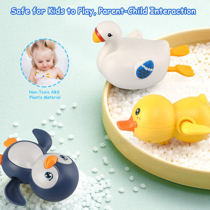 BelleStyle Baby Badespielzeug, Badewannenspielzeug für Baby Kinder Ab 1 2 3 4 Jahr, Wasserspielzeug Uhrwerk Schwimmende Aufzieh Schwimmbad Badewanne Bad Spielzeug für Kleinkinder Jungen Mädchen
