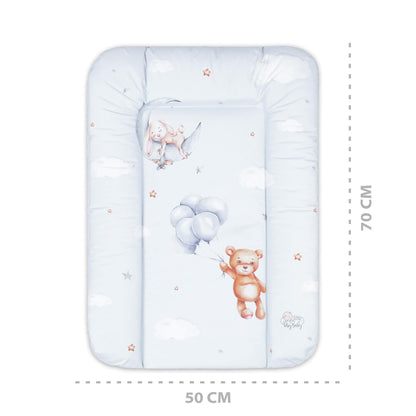 Wickelauflage Wickelunterlage abwaschbar und wasserdicht 75x72 cm - Wickelmatte zum Auflegen auf Wickeltisch Wickelaufsatz Wickelkommode oder Waschmaschine changing mat 75 x 72 Safari Motiv