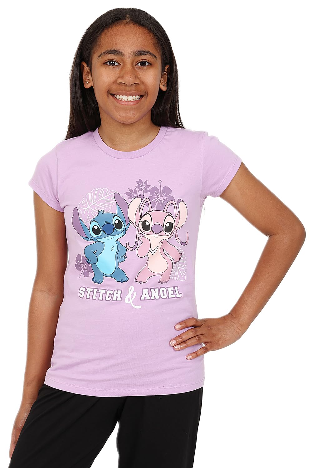 Disney Mädchen 3er-Pack Lilo und Stitch T-Shirts Kinder Angel Sommertop Kurzarm-T-Shirts