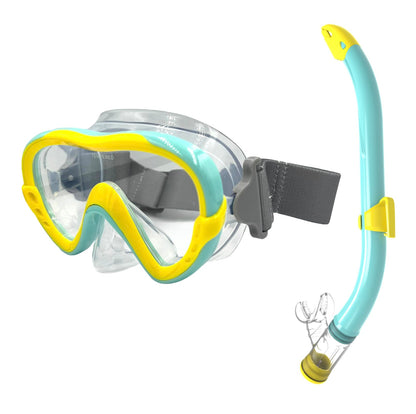EasyDive Snorkel Set Children's Snorkel Mask with Elastic Band Anti-Fog Diving Mask Diving Mask Dry Silicone Material Snorkelling Set for Boys Girls