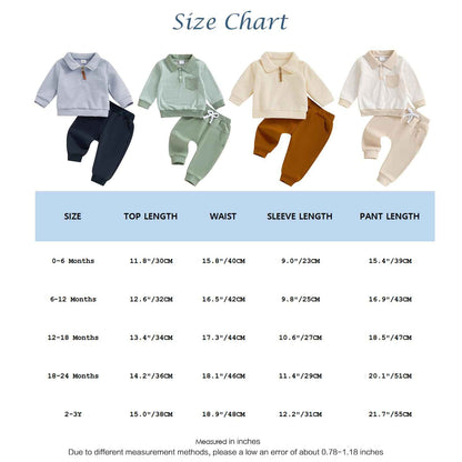 Toddler Baby Boys Clothing Outfits Long Sleeve Turn-Down Collar Plain / Checked Sweatshirt and Trousers 2 Pieces Autumn Winter Tracksuit Set