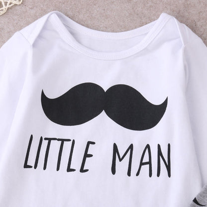 Neugeborenes Baby Kleidung Kleiner Mann Top Strampler + Hose Legging + Hut 3 Stück Outfit Set
