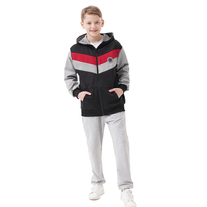 Ywenaisy Sweatjacke Jungen Zip Jacke Jungen Pullover Jungen mit Kapuze Zip Hoodie Kinder Jungen Sweatshirts Kapuzenpullover für Jungen Streetwear Hoodie Jungen für Jahre 8-16 und Höhe 116-170 cm