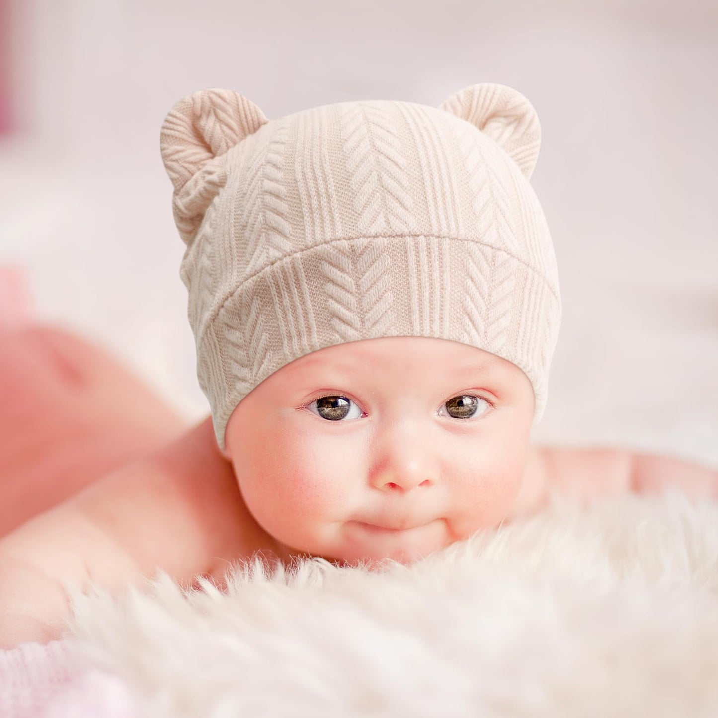 DRESHOW Newborn Baby Hat and Gloves Set Beanie Clothing Unisex Infant Hat Kindergarten Cap Baby Boys Girls 0-6 Months 