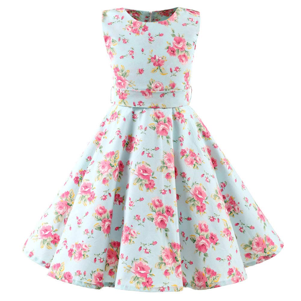 Mädchen Retro Vintage Rockabilly Kleid Partykleider Cocktailkleider