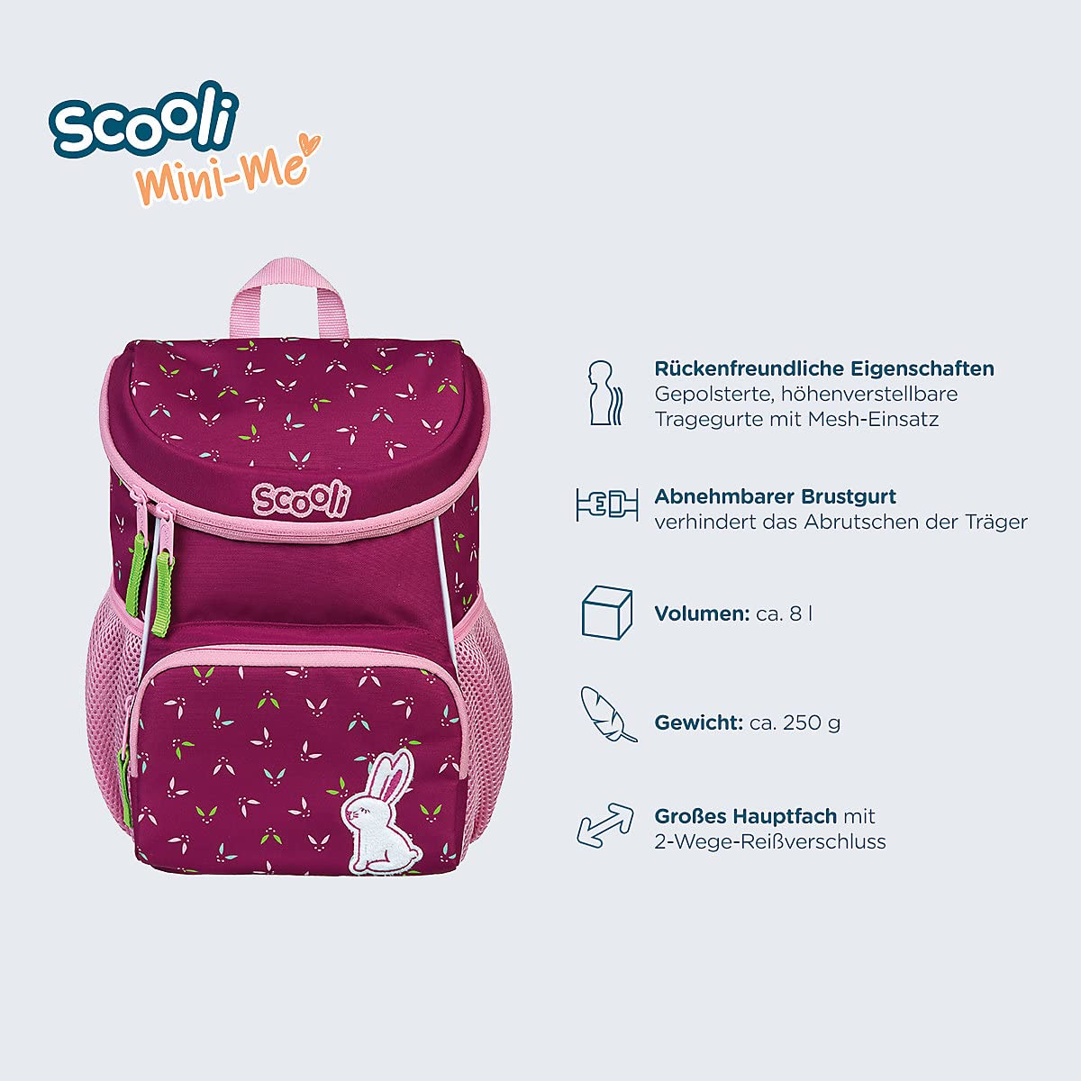Scooli – Mini Me Kindergarten Rucksack – leichter Kinderrucksack – Vorschulrucksack – gepolsterte Träger