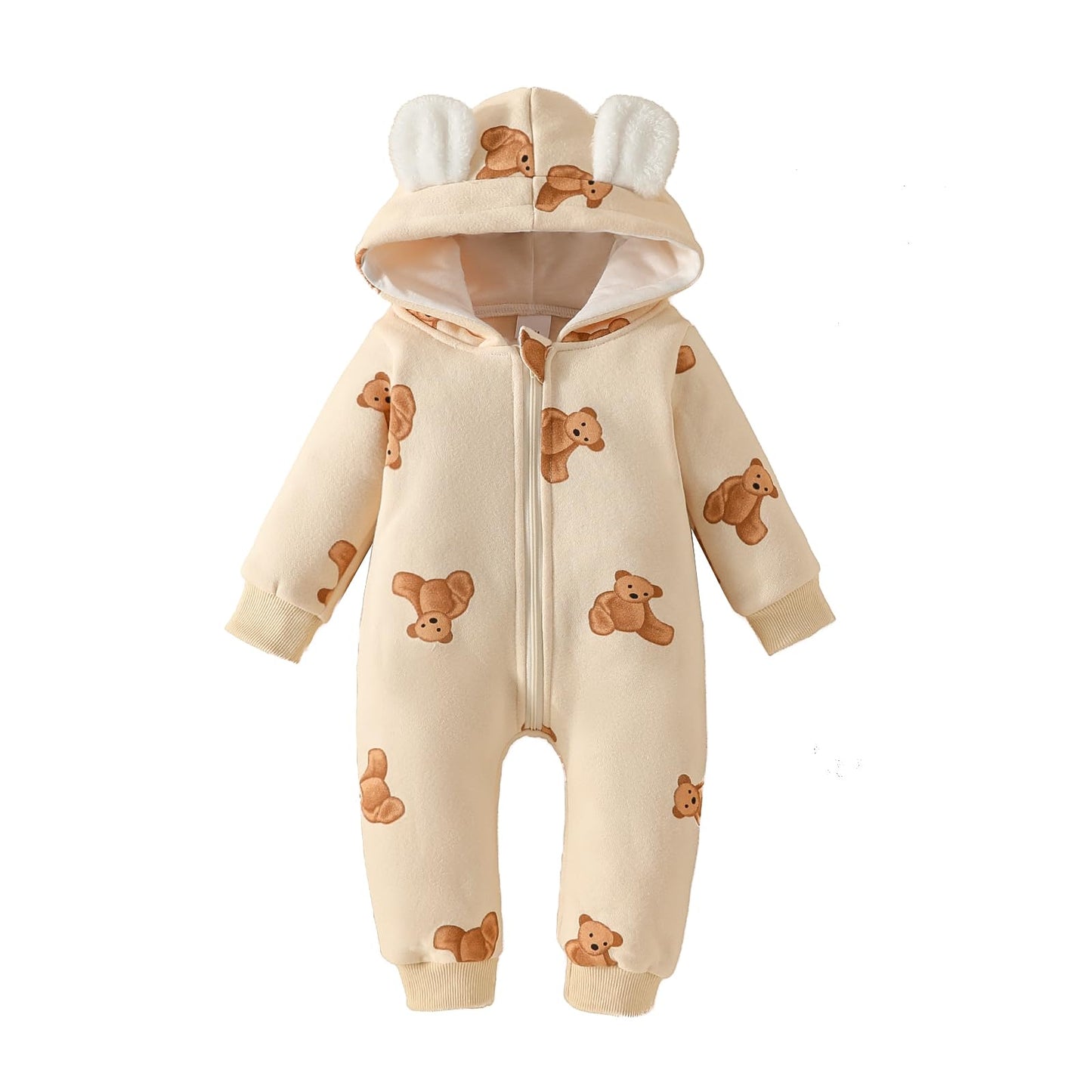 Baby Strampler Neugeborenen Herbst Winter Overall Kleinkind Tier Kostüm Overall mit Kapuze Langarm Bodysuit für Baby Mädchen Jungen Kuscheln