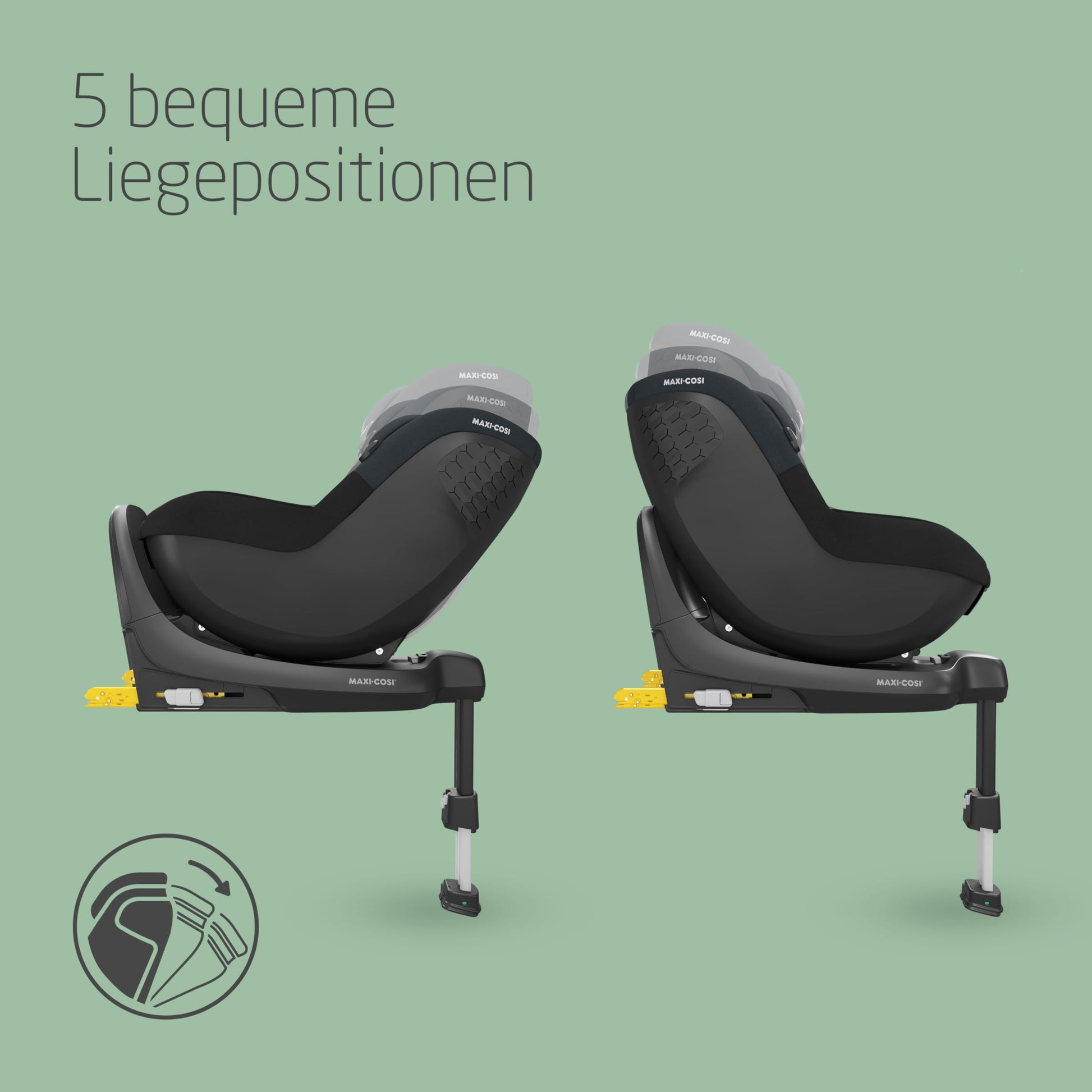 Maxi-Cosi Pebble i-Size, Babyschale, 0–15 Monate, 0–13 kg, 40–83 cm, leichter i-Size Kindersitz, Click&Go-Installation, G-CELL Seitenaufprallschutz, Sitzverkleinerer, Tonal Black - Meloni2