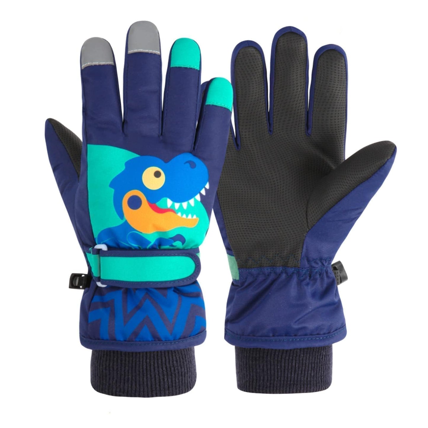 FAYHIJUN Children's Winter Snow Gloves Ski Gloves for 1-13 Years Girls Boys PU Palm Waterproof Windproof Warm Fleece Winter Gloves Cycling Gloves