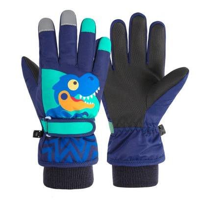 FAYHIJUN Children's Winter Snow Gloves Ski Gloves for 1-13 Years Girls Boys PU Palm Waterproof Windproof Warm Fleece Winter Gloves Cycling Gloves