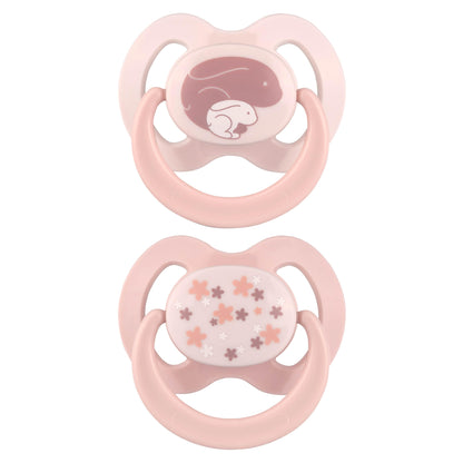 babynova Silikon Schnuller 2er-Set mit Sterilisationsbox - Schnuller Größe 1, 0-6 Monate - kiefergerechter Nuckel – BPA-frei – Made in Germany - Elefanten