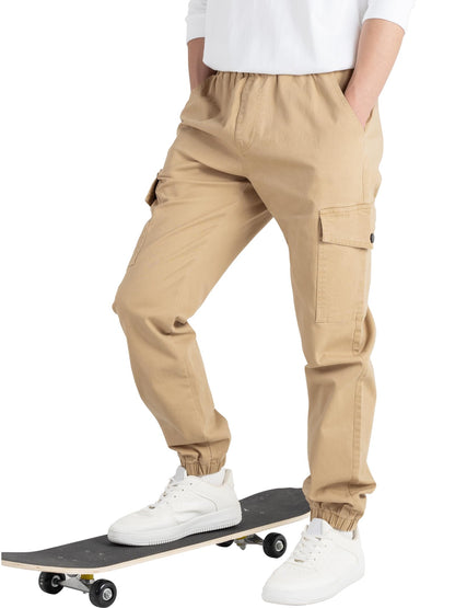 CAMLAKEE Kinder Jungen Cargohose Jogger Hose mit elastischem Bund