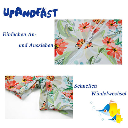 upandfast Baby Swimsuit with Buttons UV Protection Swimwear for Baby Girls 