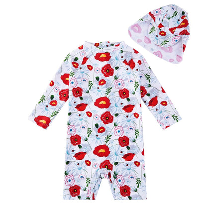 upandfast Baby Swimsuit with Buttons UV Protection Swimwear for Baby Girls 