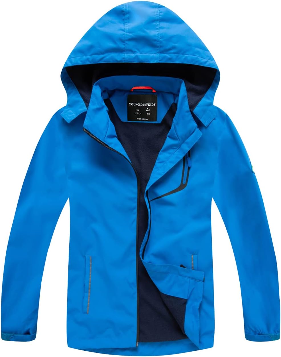 YoungSoul Children's Waterproof Rain Jacket with Removable Hood