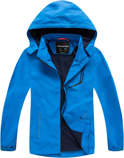 YoungSoul Children's Waterproof Rain Jacket with Removable Hood
