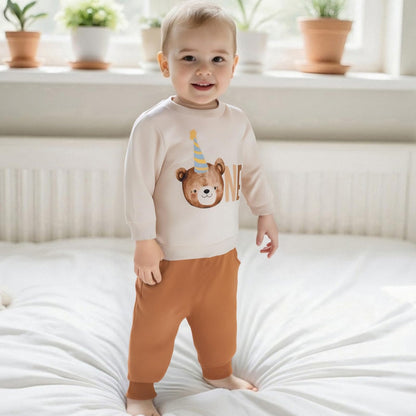 1. Jahr Geburtstag Outfit Baby Junge Kleidung Set Langarm Sweatshirt und Hose Kleidung Sets für Jungen
