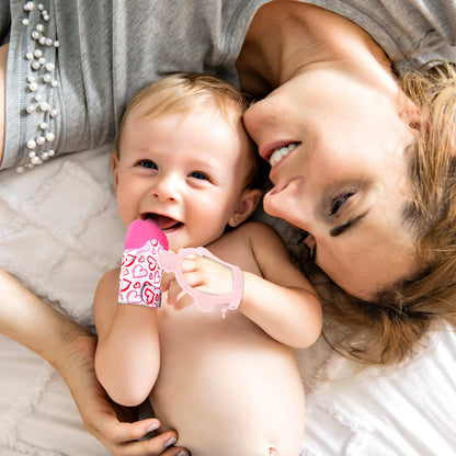 Vicloon Baby Beißhandschuhe mit Beißring Spielzeug, Weicher Beissring Baby,BPA Frei,Beruhigen Sie wundes Zahnfleisch,Handschuhe Beißring Spielzeug für 0-6 Monate Baby-Blau