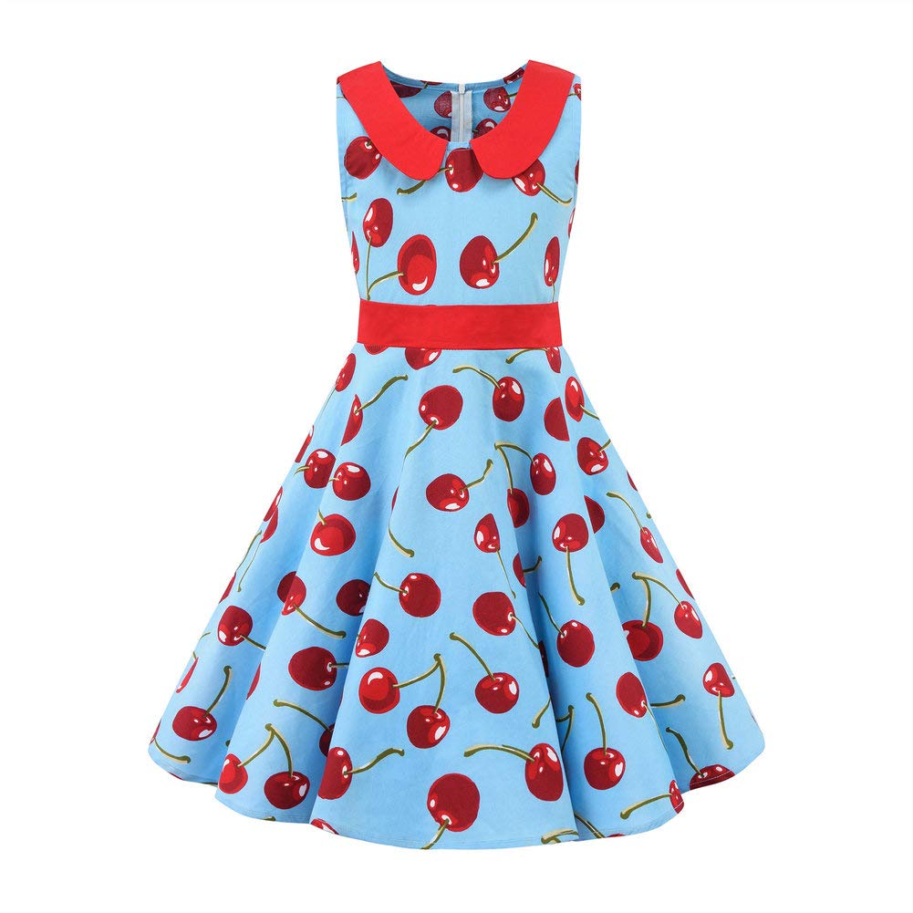 Mädchen Retro Vintage Rockabilly Kleid Partykleider Cocktailkleider