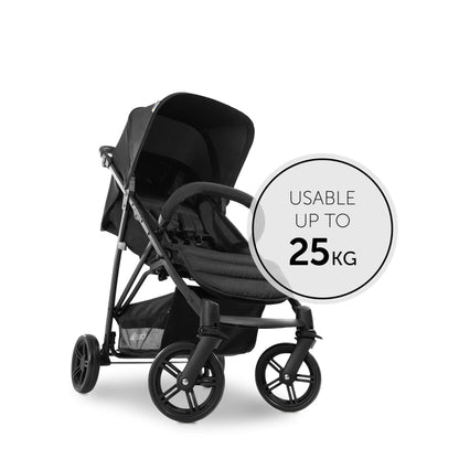hauck Rapid 4, Grey - Pushchair from Birth up to 22 kg, Plastic Wheels, Compact & One Hand Folding, Height-Adjustable, Fully Reclining
