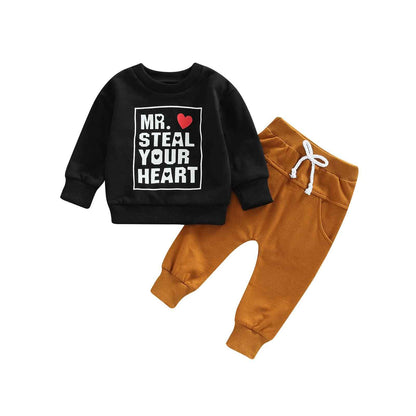 Baby Unisex Christmas 2-Piece Trousers Set Boys Girls Christmas Outfit Long Sleeve Gingerbread Daddy's Girl Letter Print Sweatshirt + Jogging Bottoms Christmas Outfit Set Christmas Streetwear