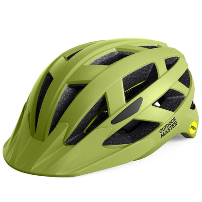 OutdoorMaster MIPS Bike Helmet - Two removable inner linings &amp; ventilation in multi-environment - Bike helmet in mountain, highway for youth &amp; adults 
