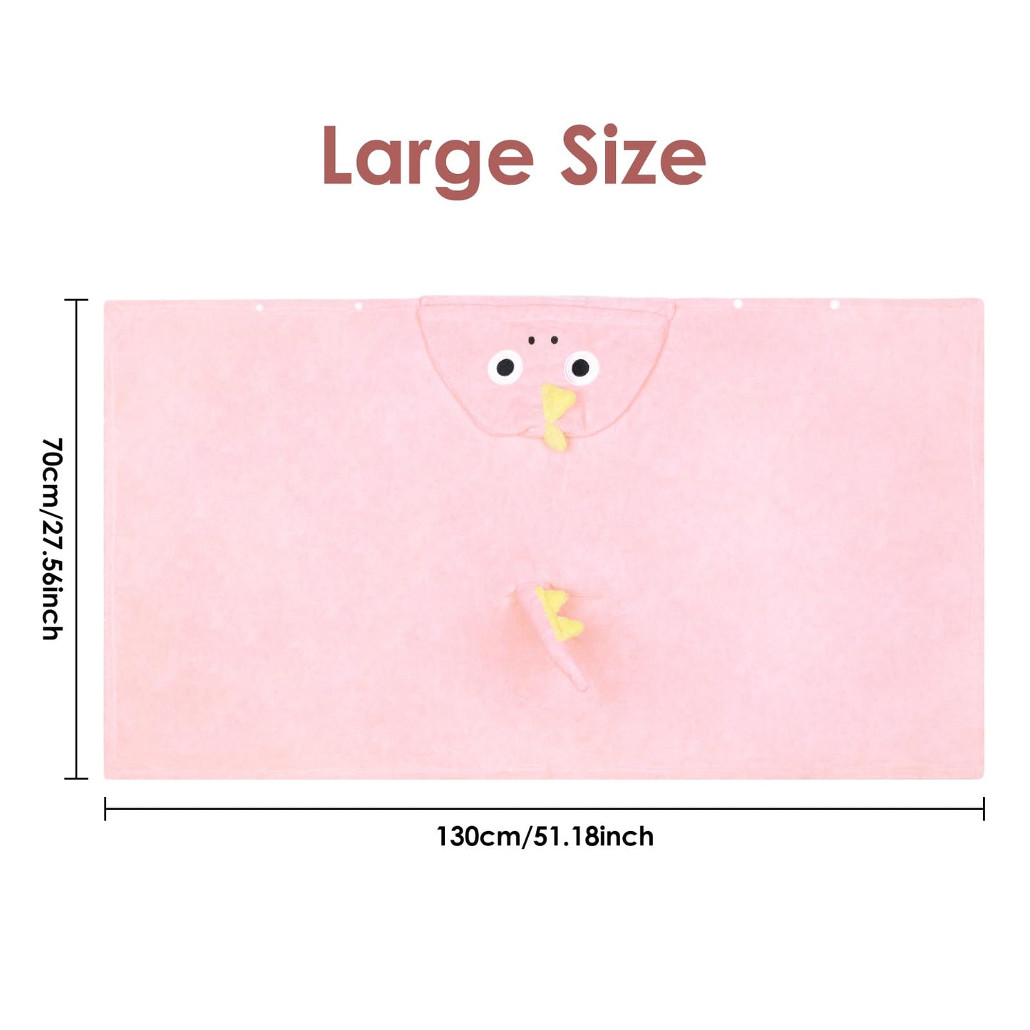 decalsweet Bath Towels for Kids, Large Softness and Absorbent Hooded Baby Bath Towel, Coral Fleece Children's Towel for Bathrobe Boys and Girls, 70 x 140 cm (Blue Elephant) 