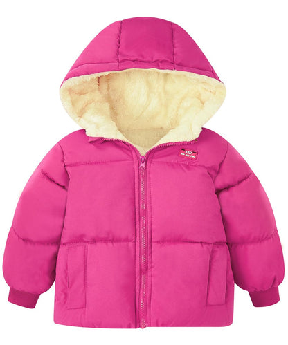 kids4ever Baby Winter Jacket Coat Zip Hooded Jacket Windproof Warm Fleece Outerwear Snowsuit with Two Pockets for Boys Girls 12 Months - 5 Years