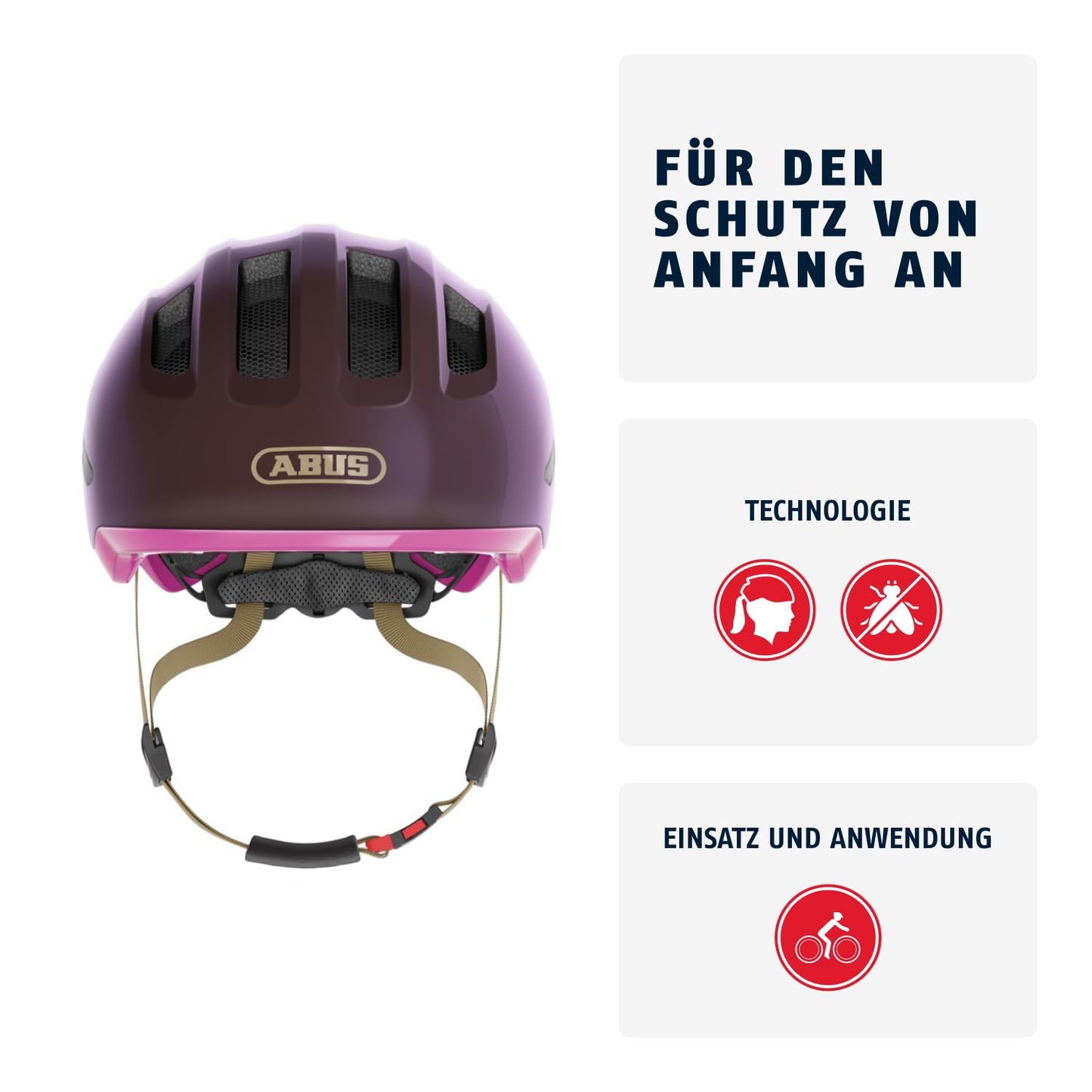ABUS Kinderhelm Smiley 3.0 ACE LED - Fahrradhelm mit Licht