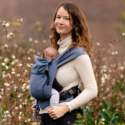 Hoppediz Babytrage Primeo, für Neugeborene ab Geburt, Bauchtrage, Rückentrage, 100% Bio-Baumwolle, Djerba