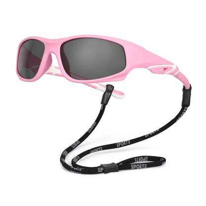 Hifot Sonnenbrille Kinder Polarisierte Sportbrille für Jungen und Mädchen UV400 Schutz gegen UltravioletteFahrradbrille Silikon Sonnenstrahlen Alter 3-12 Jahre