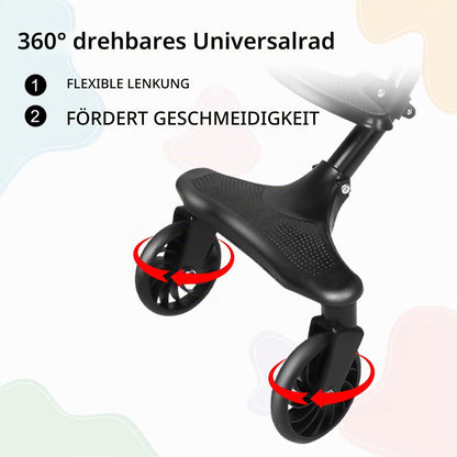 Buggy für Babys, ultraleicht, kompakt, faltbar und neigbar, von Geburt bis 25 kg, mit Trolley-System, Regenschutz inklusive, ausziehbarer Haube, C-schwarz