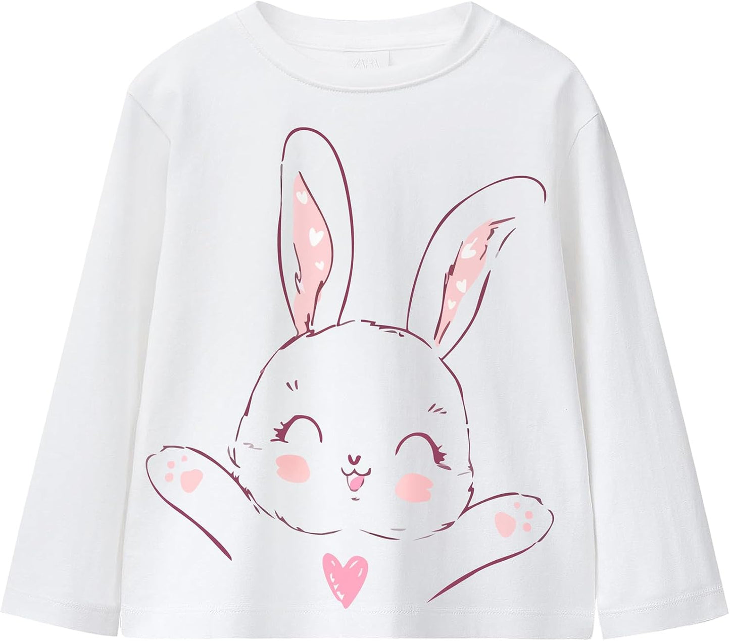 Kinder Hase Langarmshirt für Mädchen Jungen Baumwolle Rundhals Langarm Shirt Ostergeschenke Cartoon Bunny Oberteile Tops 2-7 Jahre