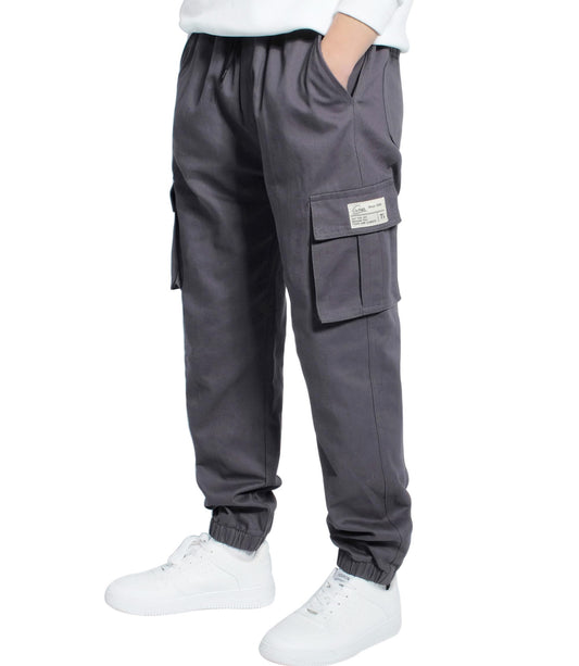 LAUSONS Pants for Boys Cargo Pants Children's Pants Cargo Jogging Pants Leisure Pants with Elastic Band 