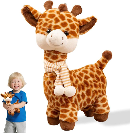WDKXCN Giraffe Kuscheltier, 30CM Giraffe Puppe, Plüschtiere Giraffen mit Nschal Langer Hals, Giraffen Kuscheltiere Süß Geburtstagsgeschenk für Kinder