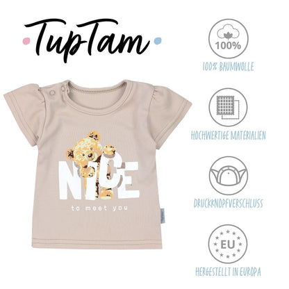 TupTam Baby Mädchen Kurzarm T-Shirt Gemustert Bunt 5er Set