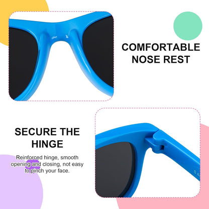Utensilsto Pack of 3 Children's Polarised Flexible Sunglasses Silicone Frame Sunglasses for Boys Girls 2-12 Years (Pink+Red)