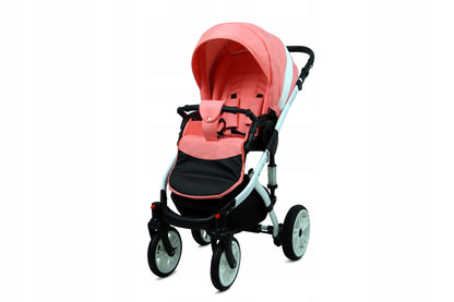 BabyLux® Bambimo Kinderwagen Set 3 in 1 - Lilly - incl. Babywanne, Buggy Sportsitz, Auto-Babyschale - Autositz - Kinderwagenset - Kombikinderwagen mit Wickeltasche, Regenschutz usw.